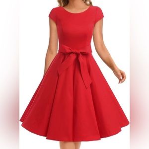 Dressystar Women Vintage 1950s Retro Rockabilly Prom Dresses Cap-Sleeve